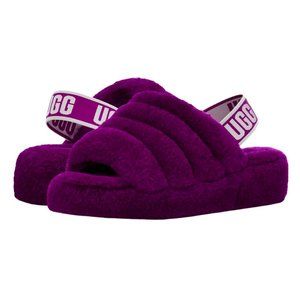 UGG FUCHSIA FLUFF YEAH SLIDE SHEEPSKIN SLIPPER SANDALS WOMENs sz 9